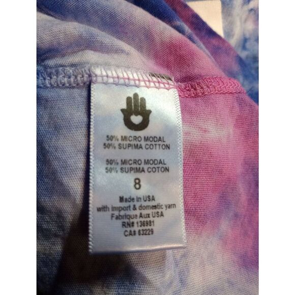 Spiritual Gangster Shirt Girls Extra Small 8 Pink Blue Tie-dye Tank Top Hippie S - Picture 5 of 6